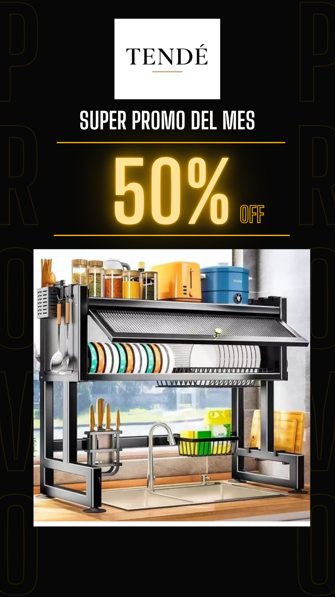 OFERTA 50%: ESCURRIDOR Y ORGANIZADOR DE PLATOS CON TAPA