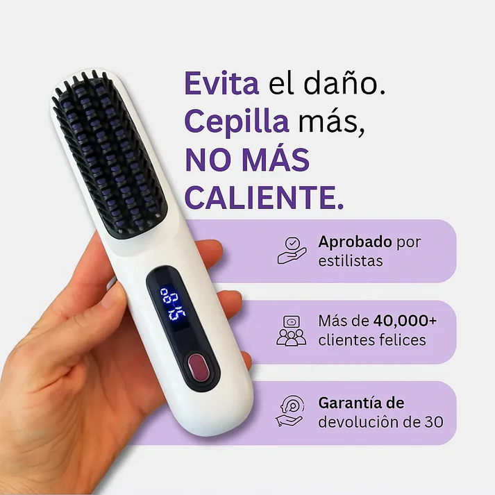 HAIR CARE PRO - CEPILLO ALISADOR PORTATIL RECARGABLE