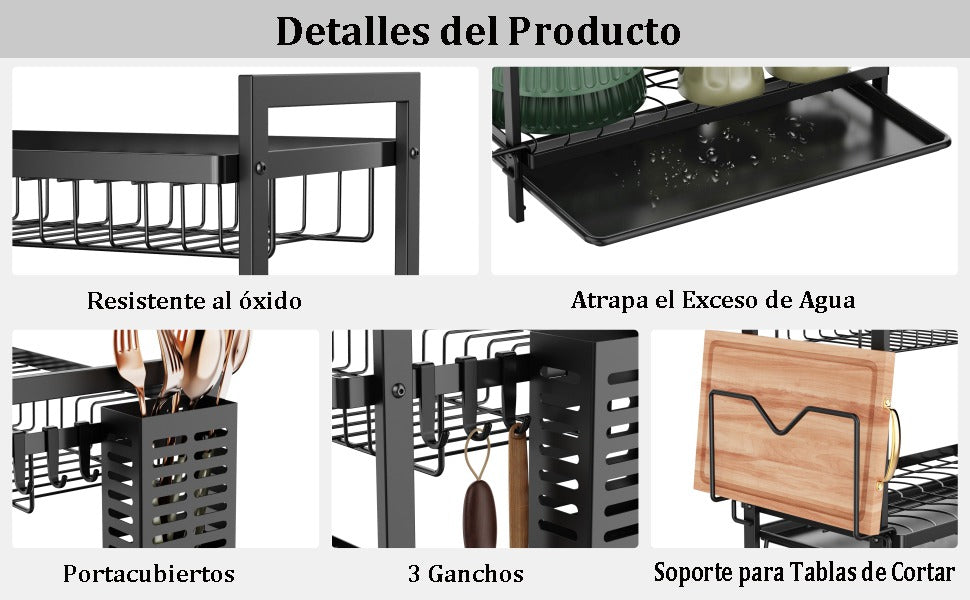 OFERTA 50%: ESCURRIDOR Y ORGANIZADOR DE PLATOS CON TAPA
